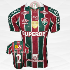 Camisa Fluminense 2024 Autografada N°2 Samuel Xavier Usada em Jogo Tamanho M - Umbro - Colecionadores Tricolores