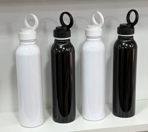 Botella aluminio blanco - negro - comprar online