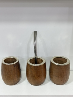 Mate perita con virola alpaca + bombilla - comprar online