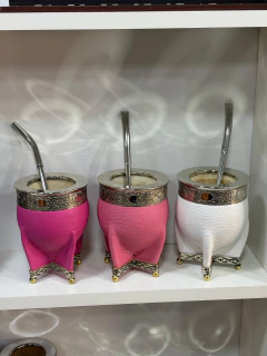 Mate imperial ROSA, FUCSIA O BLANCO , base y bolita + bombilla - comprar online