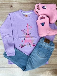 Remera Manga larga lila torre