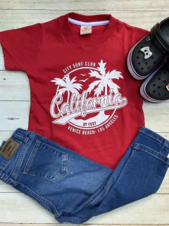 Remera manga corta roja california - comprar online