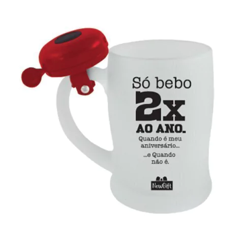 Caneca c/Campainha 400ml Só Bebo 2 Vezes - comprar online