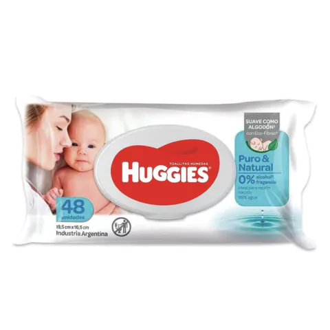 Toallitas Huggies Puro y Natural x48 un en internet