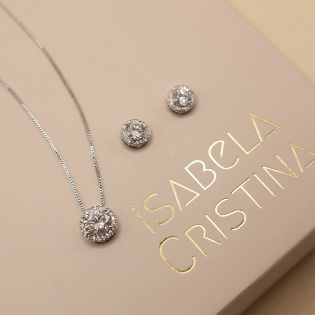 Conjunto lori prata - semijoia