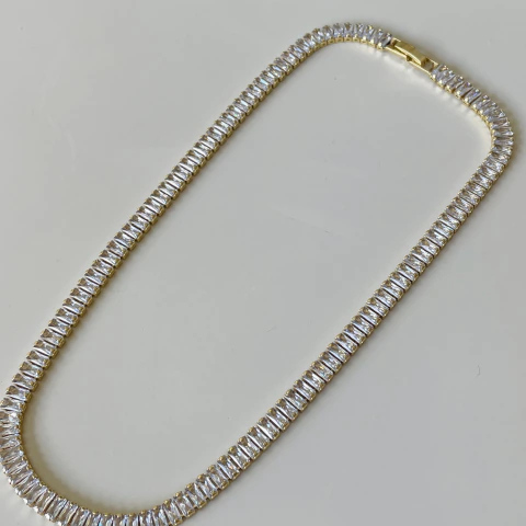 choker baguete - semijoia