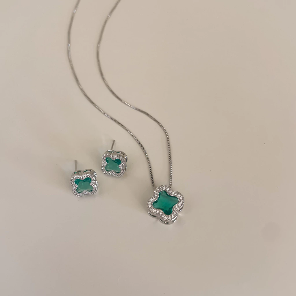 Conjunto nivelle prata - Semijoia