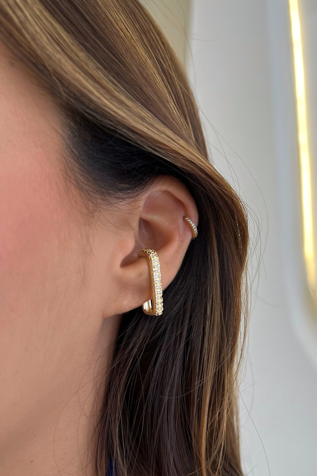 piercing de pressão zircônias - semijoia
