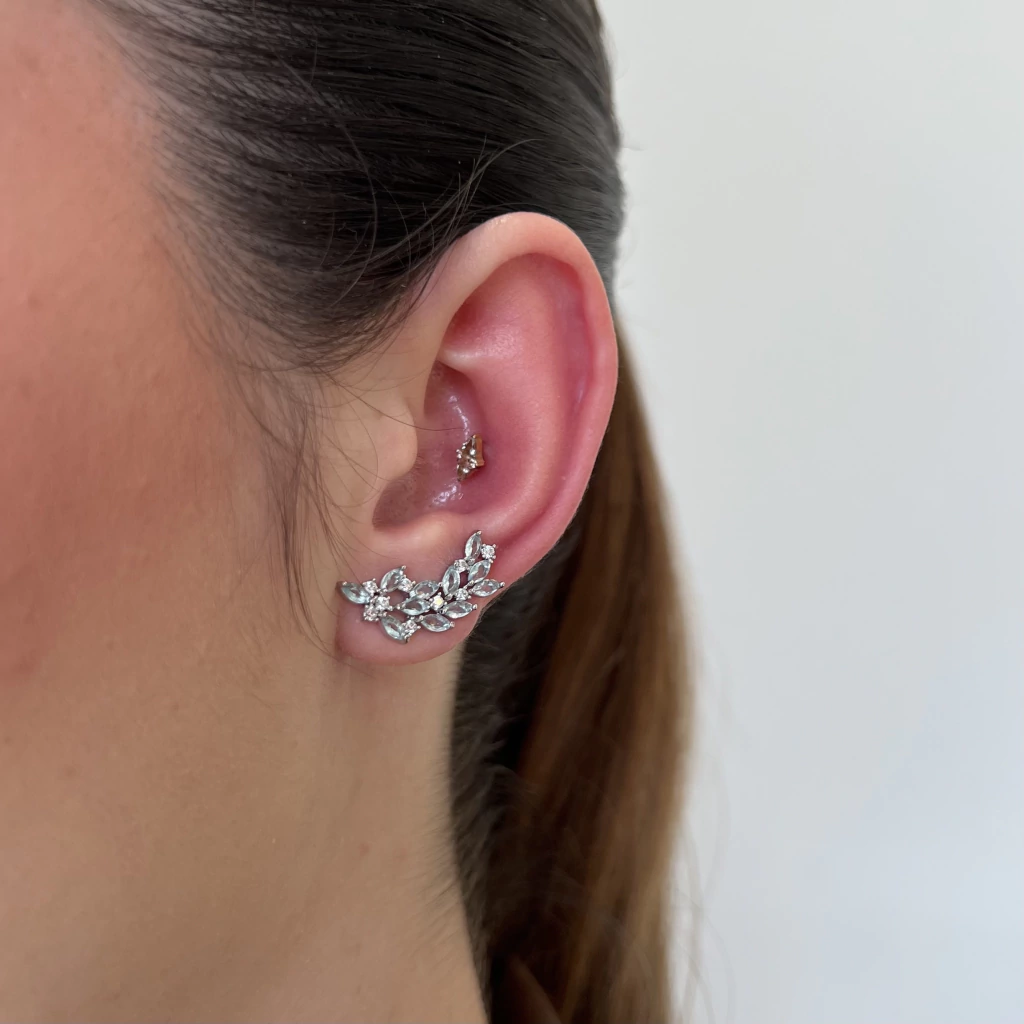 Brinco ysore prata - Semijoia