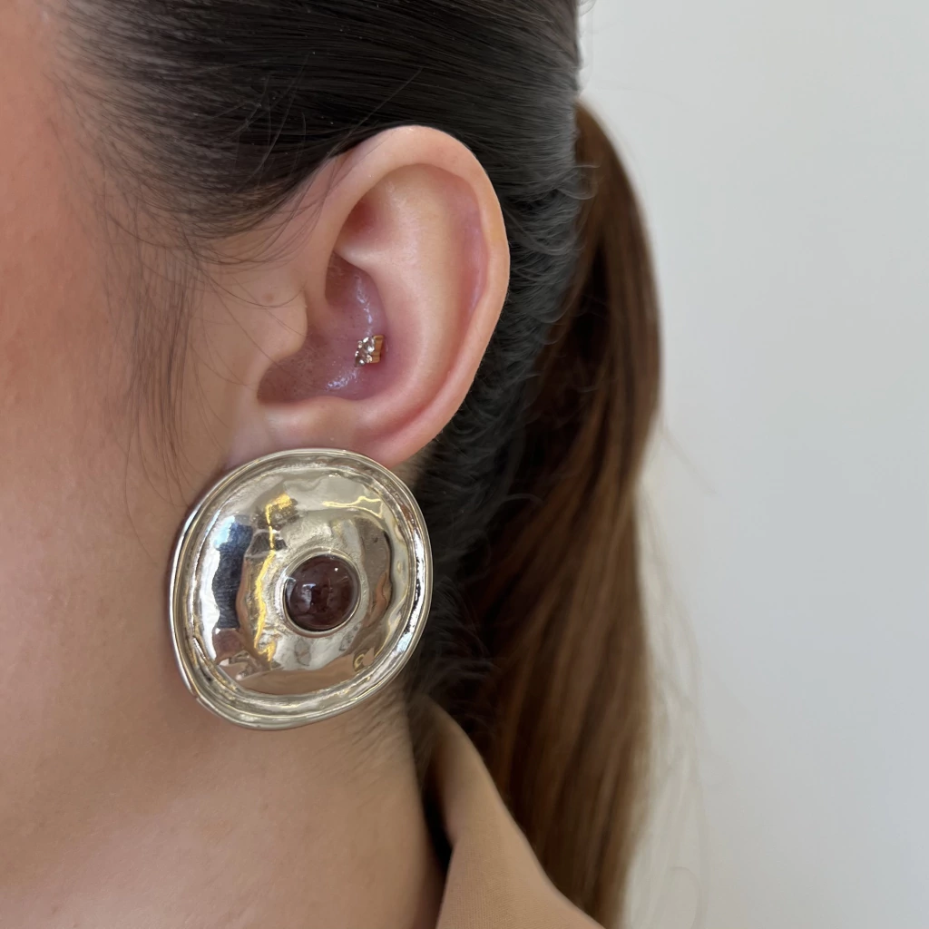 Brinco Zahara prata - Semijoia