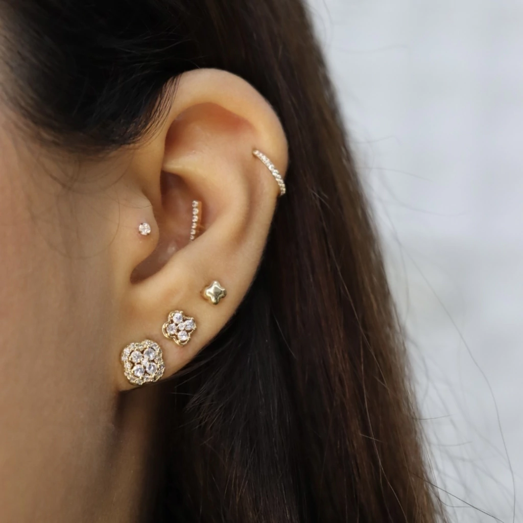 Trio flora - semijoia