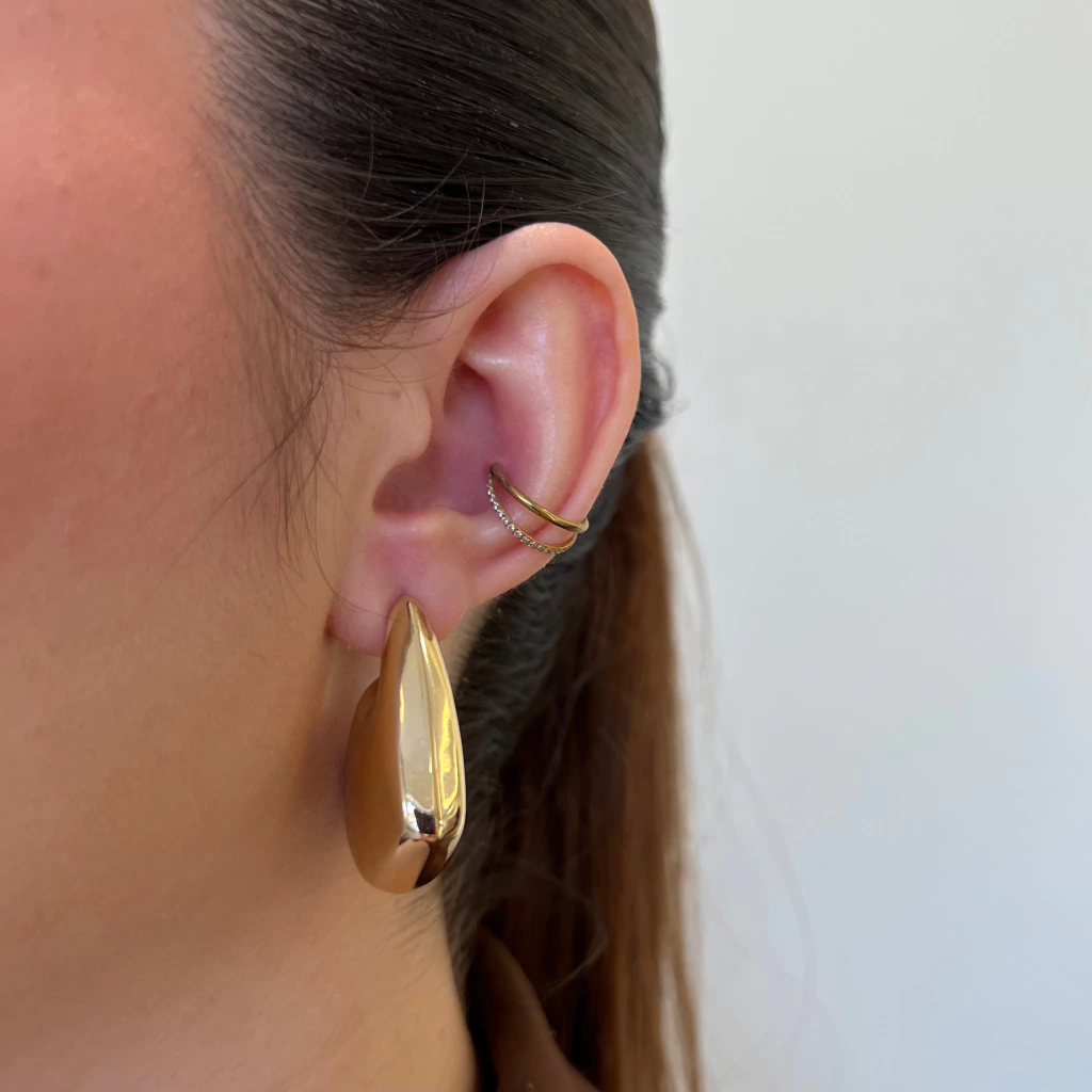 Argola Triângulo Bold dourado - Semijoia