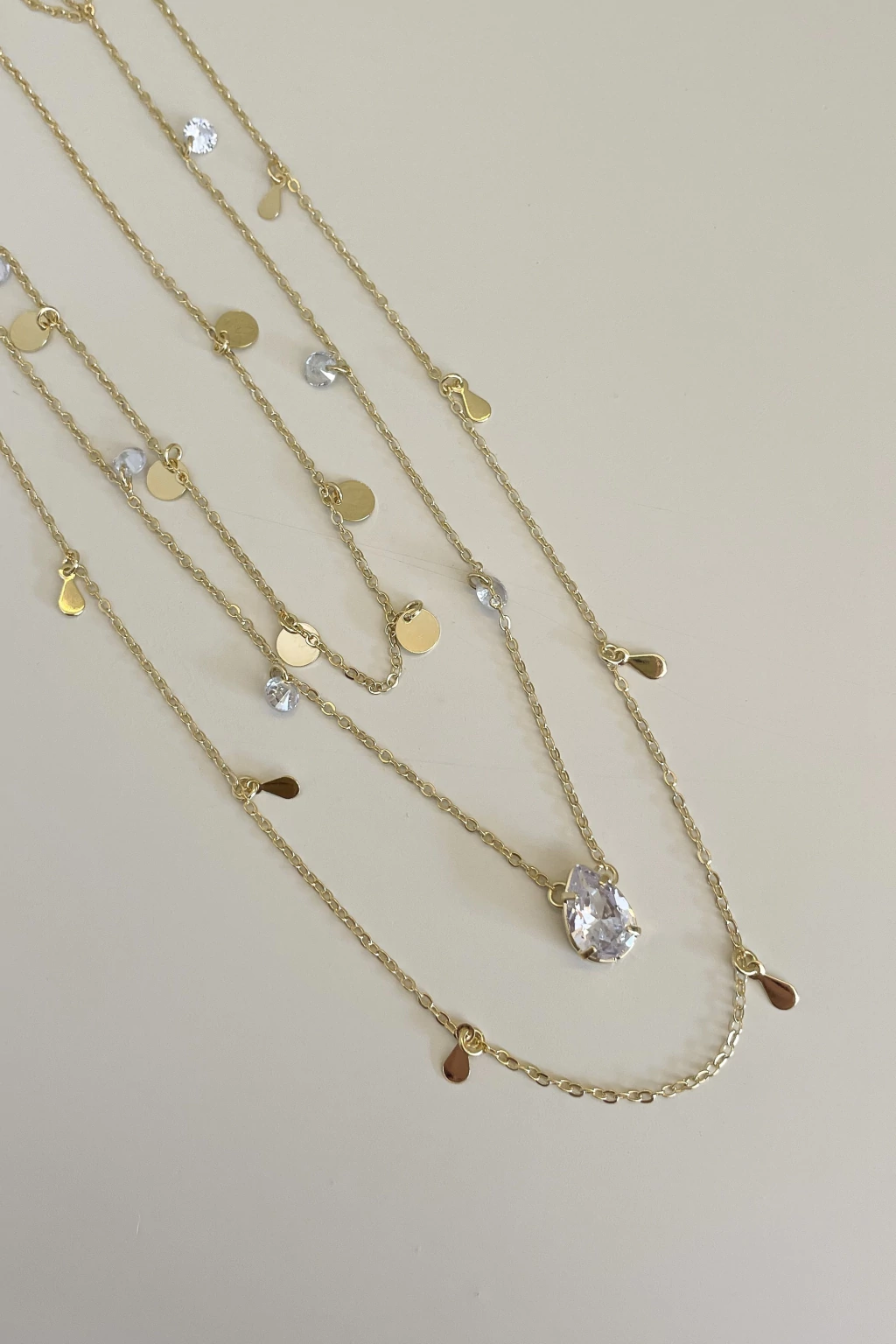 Mix de colar dourado - Semijoia