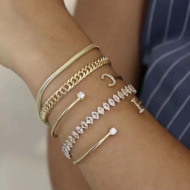bracelete inicial - semijoia