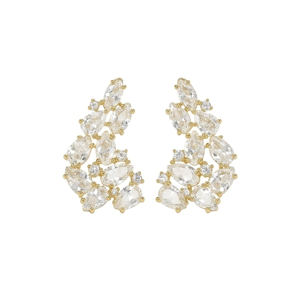 Brinco Nolya dourado - Semijoia