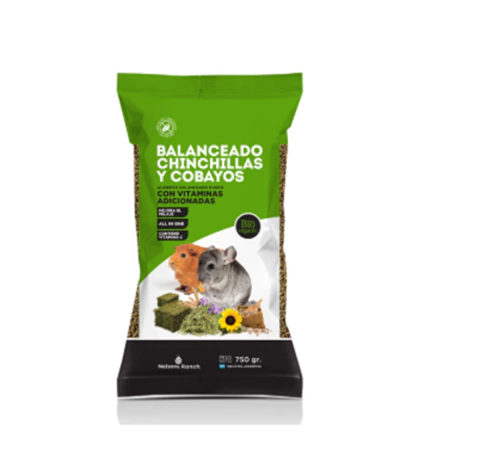 CHINCHILLAS Y COBAYOS 750GRS