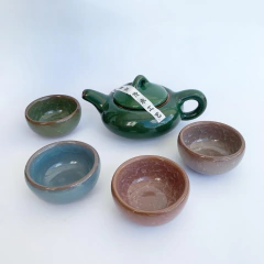 Jogo de chá chinês colorido