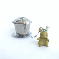 Cesta inox com pingente coelho - loja online