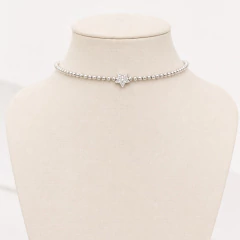 Choker aro bolinha estrela cravejada (dourada/ prata)