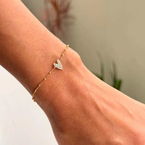 Pulseira coração em Zircônia - comprar online