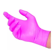 Luva (M),(P)ou(G) Nitrílica Rosa 100 peças sem Pó - deisealinecosmeticosebeleza.com