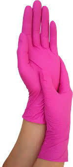 Luva (M),(P)ou(G) Nitrílica Rosa 100 peças sem Pó - loja online