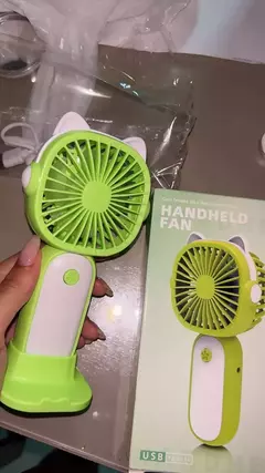 Mini Ventilador Portátil De Mão Recarregável Com Ajuste De Velocidade orelinhas. - comprar online