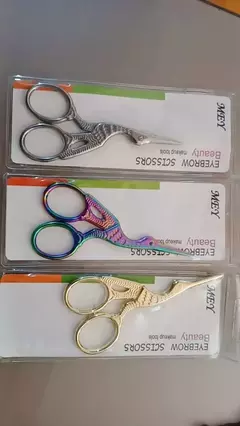 Tesoura para cilios reta Design de Sobrancelha Pássaro Garça hot 1 peça. - deisealinecosmeticosebeleza.com