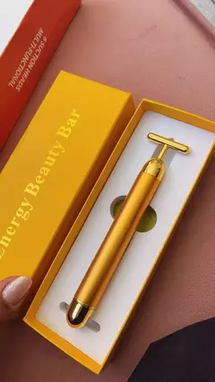 Massageador Facial 24k Alta Vibração eletrico a pilha dourado gold na internet