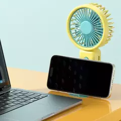 Mini ventilador portátil recarregável USB com suporte