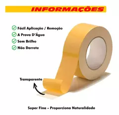 Fita Adesiva Gold + 5 Mts 2,5cm Prótese Capilar. dupa face amarela incolor - deisealinecosmeticosebeleza.com