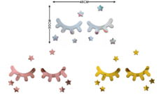 Espelho Decorativo Par de Cílios e estrelas espelhado em Acrílico Lash Designer Salão Studio - comprar online