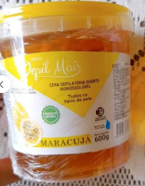Cera Depilatória Quente maracuja Natural Visual Depil Mais 600g Hidrossolúvel - deisealinecosmeticosebeleza.com