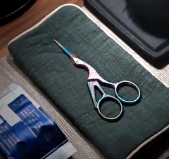 Tesoura para cilios reta Design de Sobrancelha Pássaro Garça hot 1 peça. - deisealinecosmeticosebeleza.com