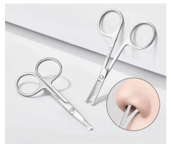 Tesourinha de ponta redonda unha bebe Nariz Ouvido Bigode cilios pelos. - deisealinecosmeticosebeleza.com