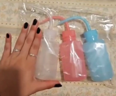 frasco almotolia 150ml pisseta bico curvo para Limpeza e Enxague dos cilios, rosa,azul ou incolor. na internet