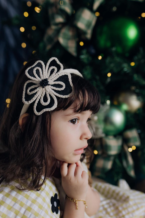 Arco Infantil Flor de Algodão