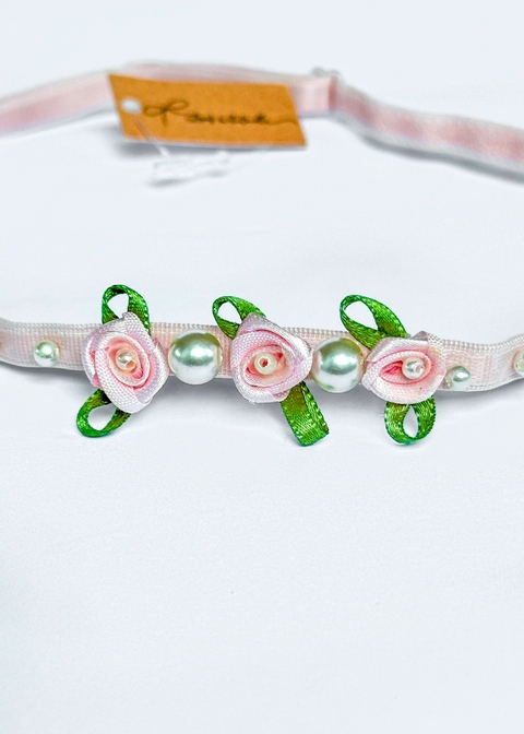 Tiarinha Flor de Cetim e Pérolas - Eva - buy online