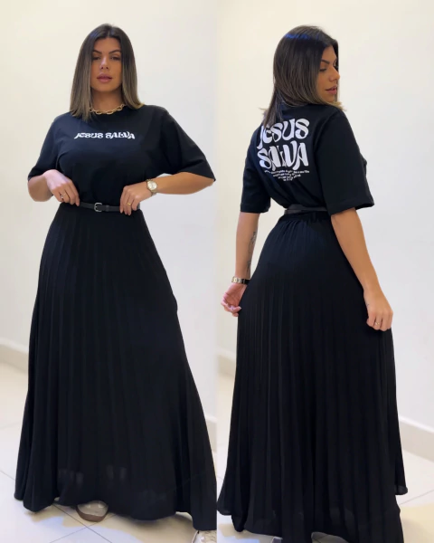 Saia longa Plissada - comprar online