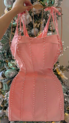 Vestido alfaiataria bordado em pérolas