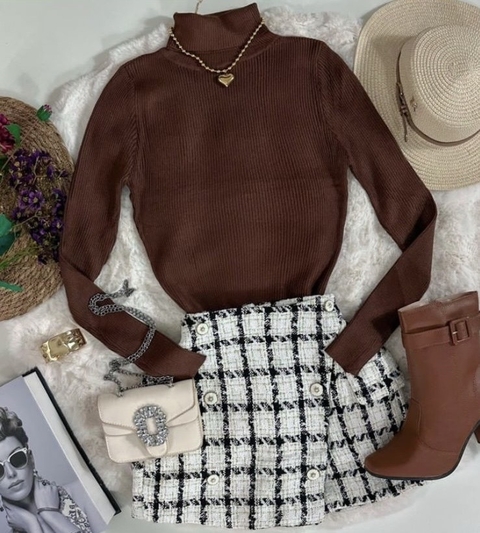 Short saia tweed