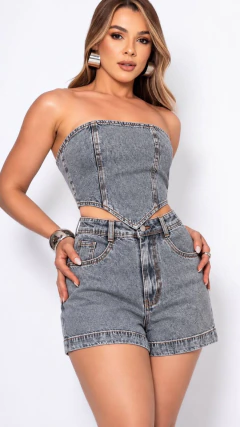 Conjunto jeans top e short - comprar online