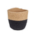 Cesta de Algodón Negra y Beige 12x12cm - comprar online