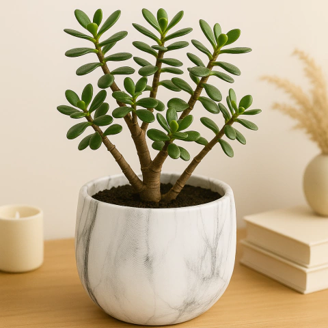 Maceta de Cerámica Blanco Marmolado - comprar online