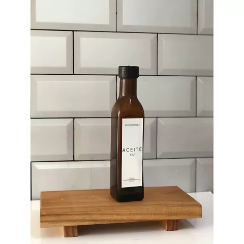 Botella Para Aceite Etiqueta Blanca
