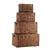 Canastos Simil Ratan Con Tapa Marrón Oscuro - comprar online