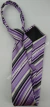 Gravata Skinny de Zíper - Lilás Riscada com Roxo, Preto e Branco na Diagonal - COD: GL142 - IMPÉRIO DAS GRAVATAS LTDA
