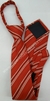 Gravata Skinny de Zíper - Vermelho Fosco com Riscas Brancas na Diagonal - COD: GOT11