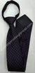 Gravata Skinny de Zíper - Preto Fosco com Trabalhado Roxo - COD: RXO9
