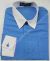 Camisa Social Infantil - Azul Marshmallow com Gola e Punho Branco - COD: BX259